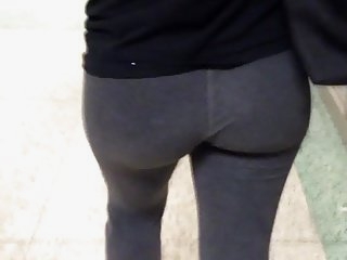 Watch - Following teen gray spandex leggings ass